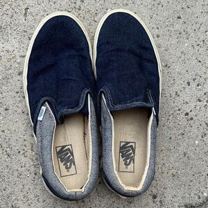 Vans Men's Dark Blue Slip-On Sneakers